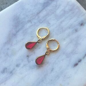 5 for $25 Crystal Charm Earrings Gold Huggie Hoops Rhinestone